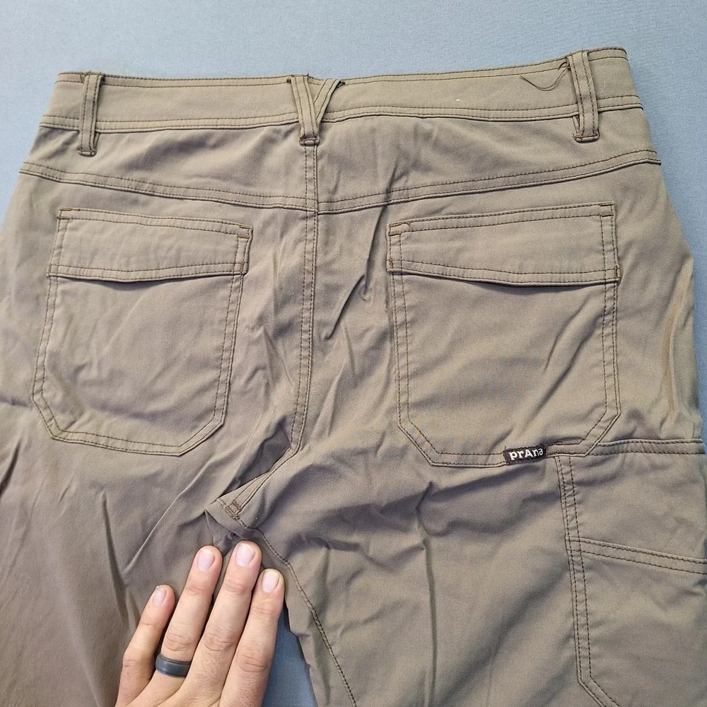 Prana Zion Mens Brown Stretch Nylon Hiking Climbing Pants 33x30 Camping Outdoor